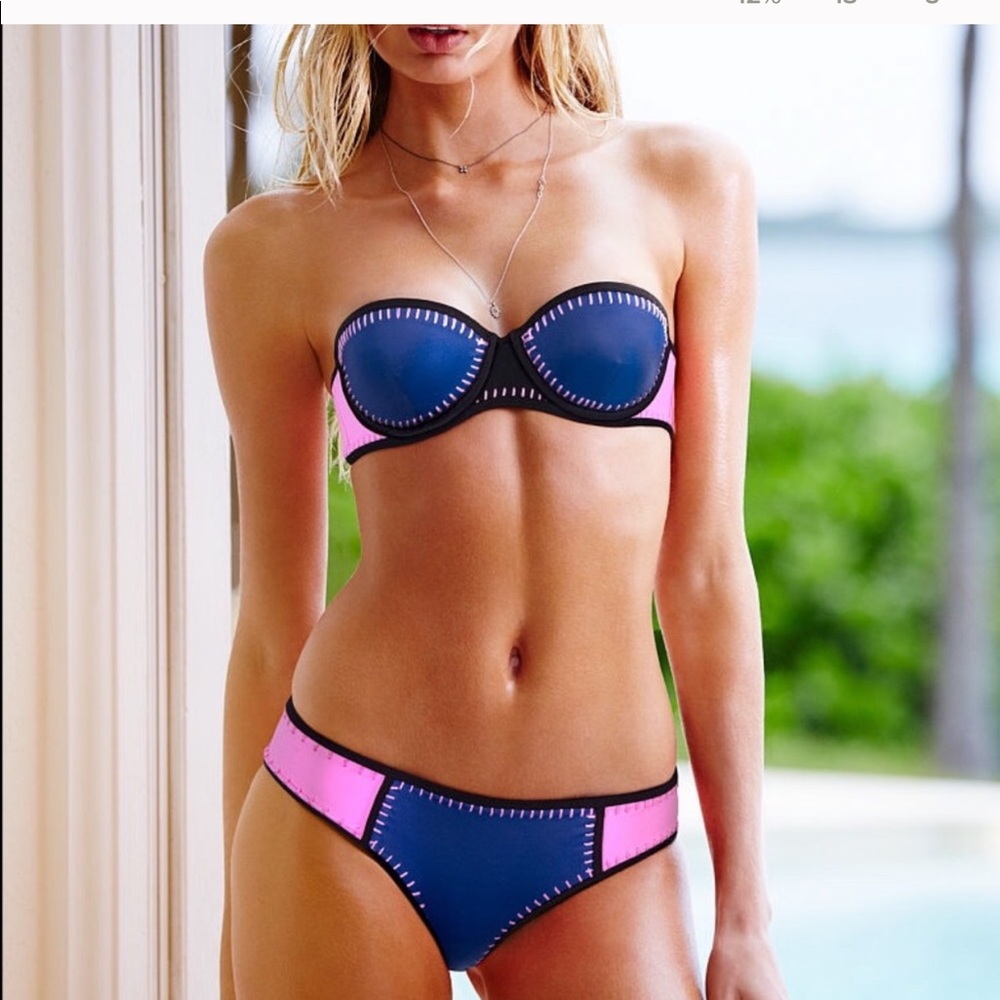Victoria’s Secret crochet blue bikini swim TOP